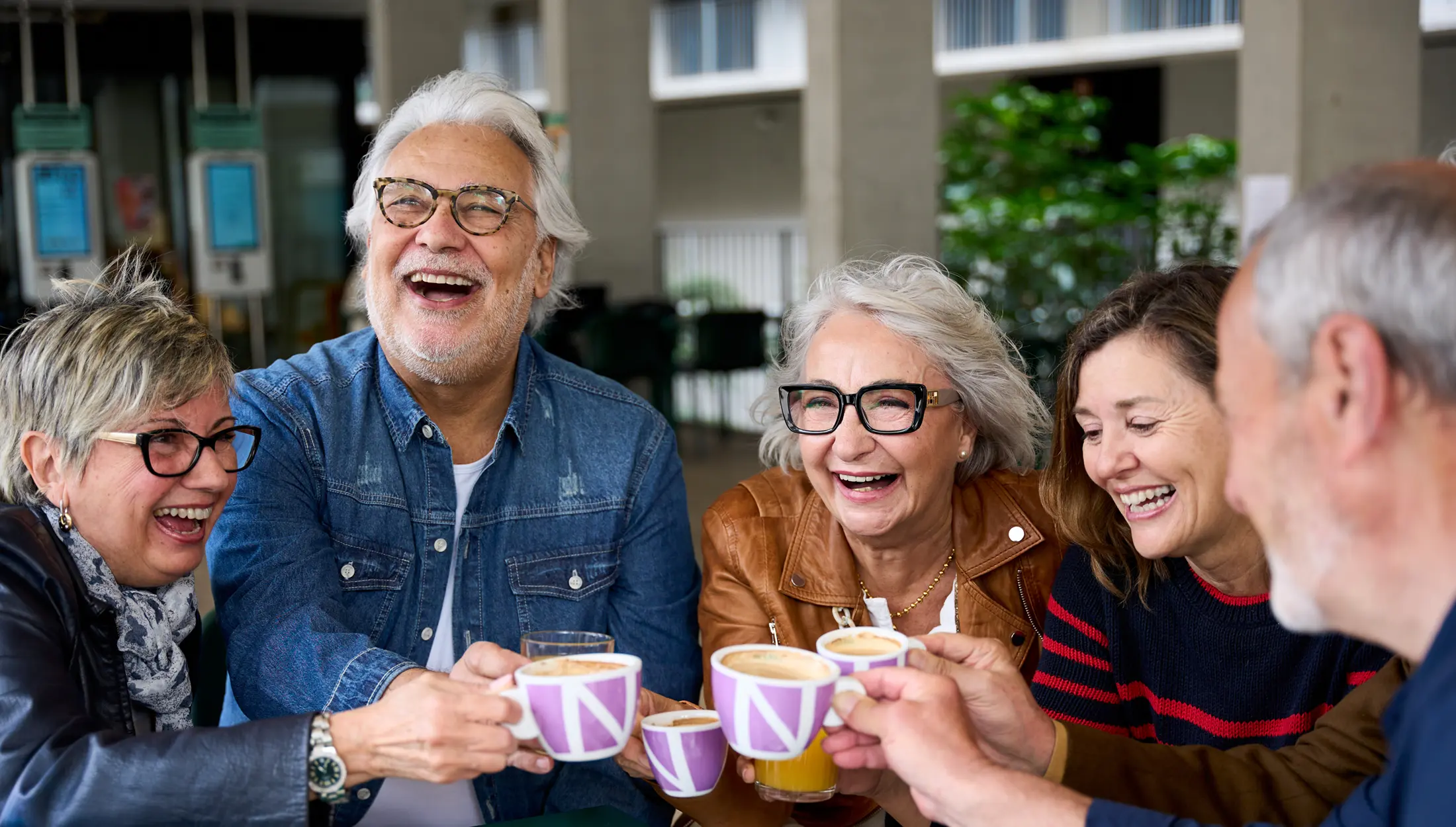 Laughing over coffee and tea