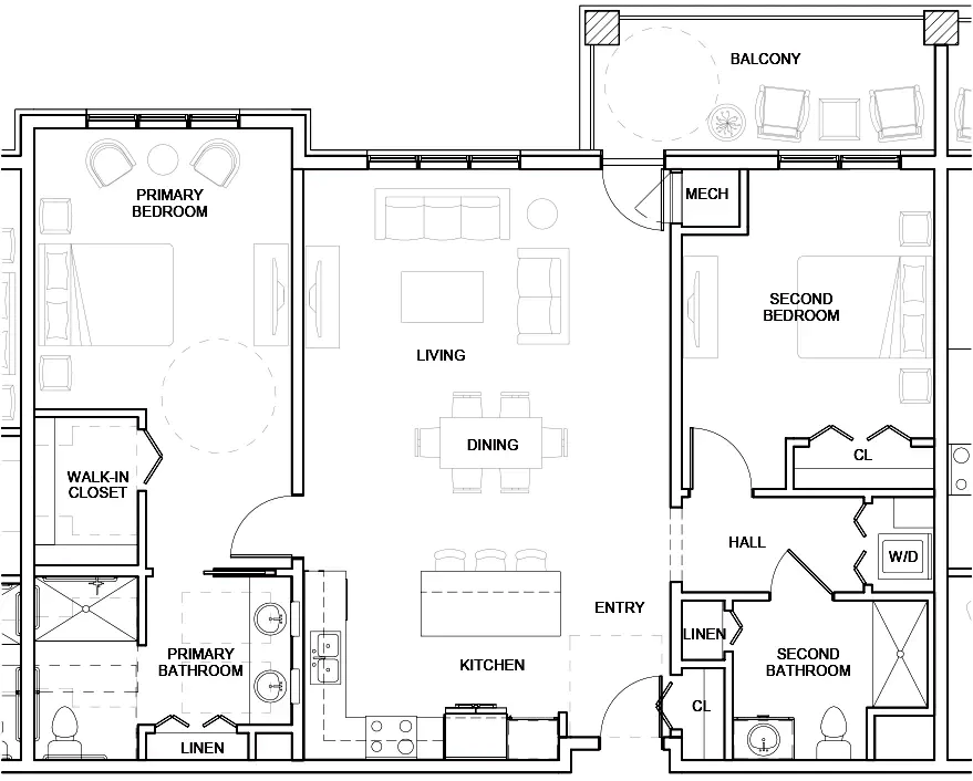 Heath Village - Type 2 Bed floor plan
